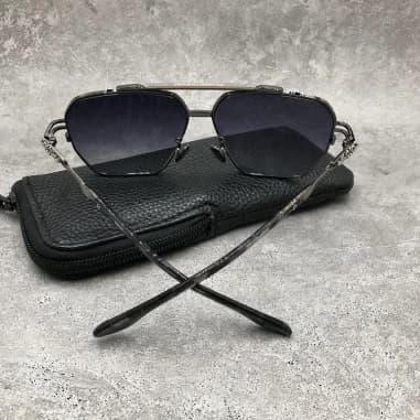 Lunettes de soleil Chrome Hearts Ripping forme aviator en métal vue 4