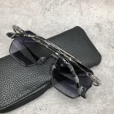 Lunettes de soleil Chrome Hearts Ripping forme aviator en métal vue 6