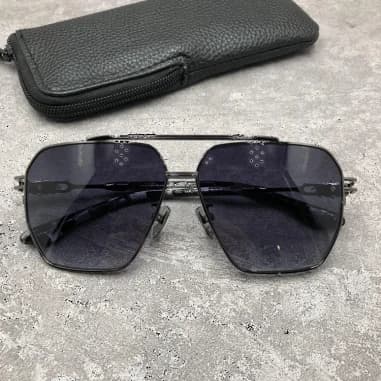 Lunettes de soleil Chrome Hearts Ripping forme aviator en métal vue 7
