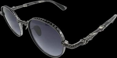 Lunettes de soleil Chrome Hearts rondes grises en métal