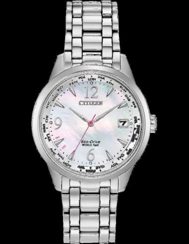 Citizen Eco-Drive silver-tone bracelet with mother-of-pearl dial women's watch