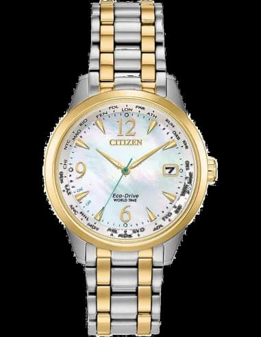 Citizen Eco-Drive two-tone bracelet with mother-of-pearl dial women's watch