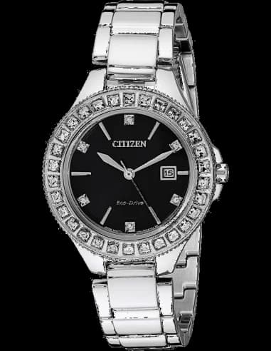 Montre femme Citizen Eco-Drive cristal silhouette acier inoxydable argenté