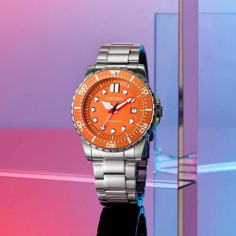 Citizen NJ0128-80X Automatic Orange Dial Sport Watch in Steel vue 6