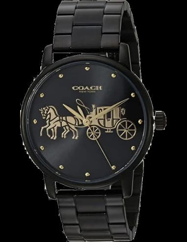 Montre Coach Grand avec bracelet en acier inoxydable noir
