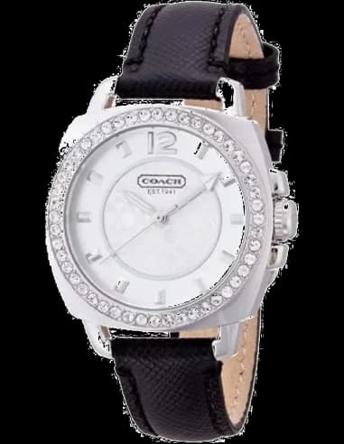 Women's Coach Boyfriend watch with black leather strap