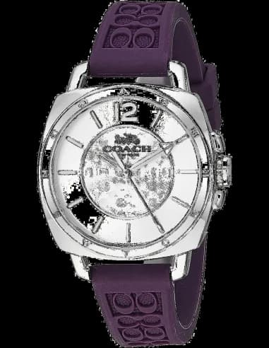 Montre femme Coach Boyfriend avec bracelet en silicone violet
