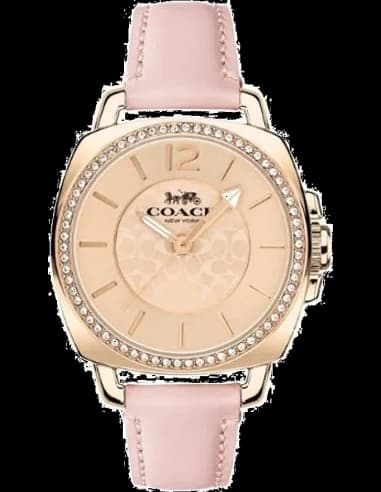 Montre femme Coach Boyfriend avec bracelet en cuir rose