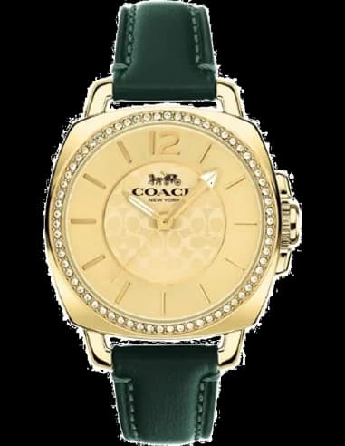 Montre femme Coach Boyfriend avec bracelet en cuir vert