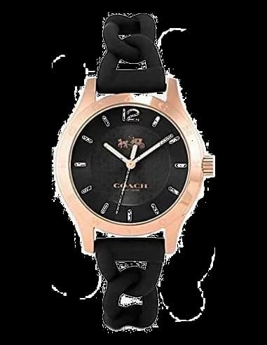 Montre femme Coach Maddy avec bracelet en caoutchouc tressé noir