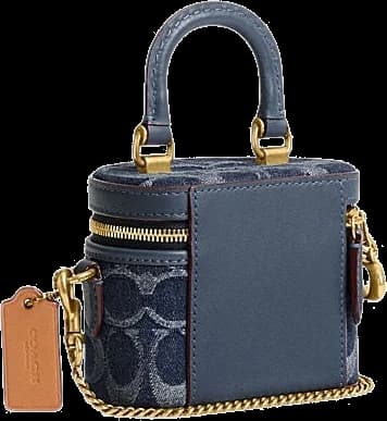 Sac à bandoulière Coach Trail 12 en toile signature bleu denim vue 4