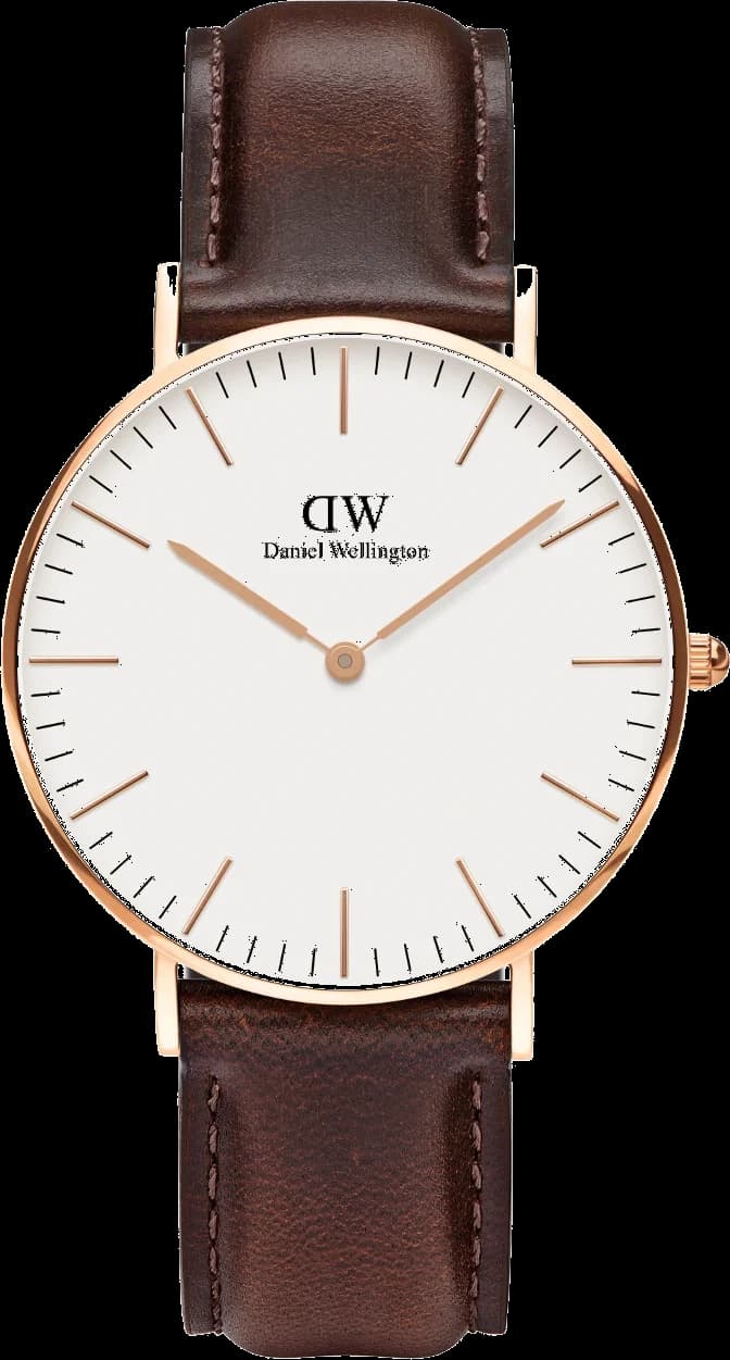 Daniel Wellington DW00100039 vue de côté, bracelet cuir
