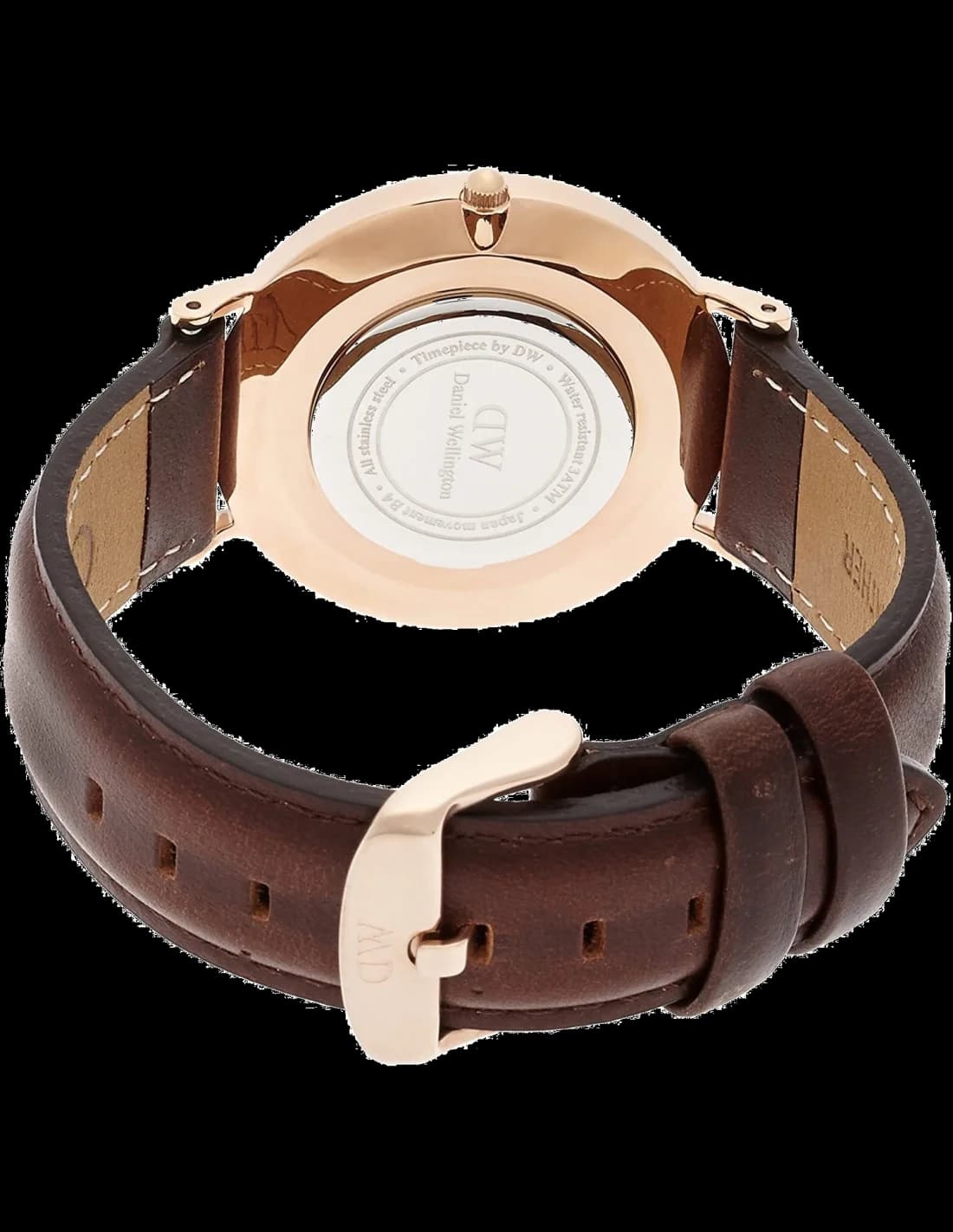 Daniel Wellington DW00100039 côté fond de boîtier or rose