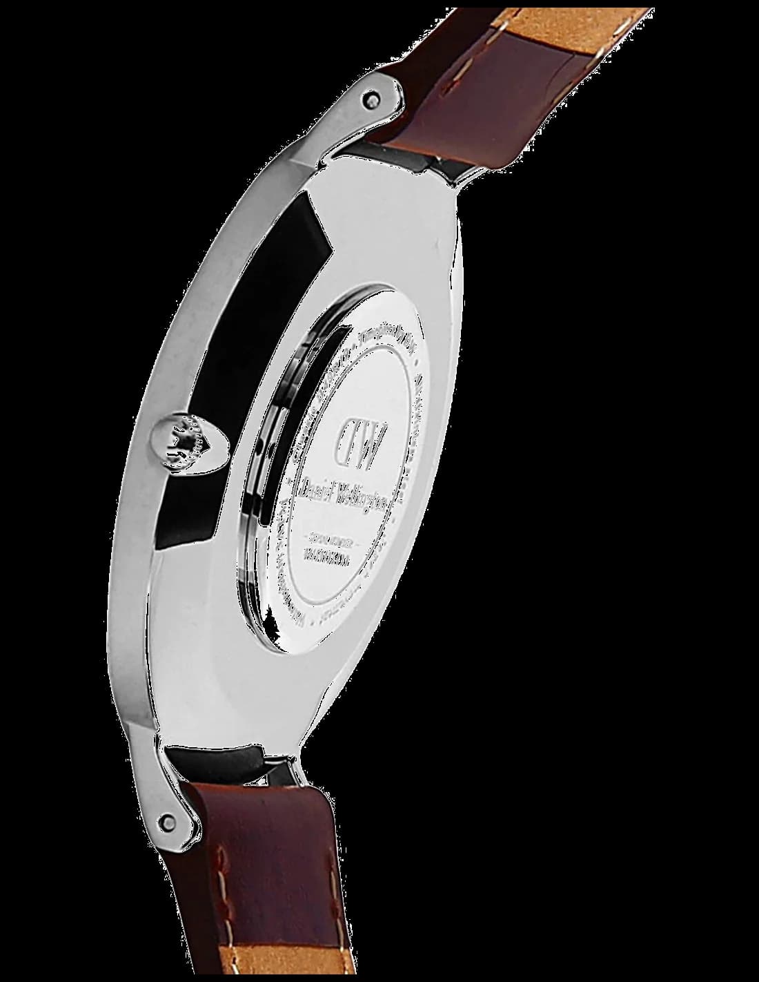 Gros plan sur le cadran noir de la Daniel Wellington DW00100130