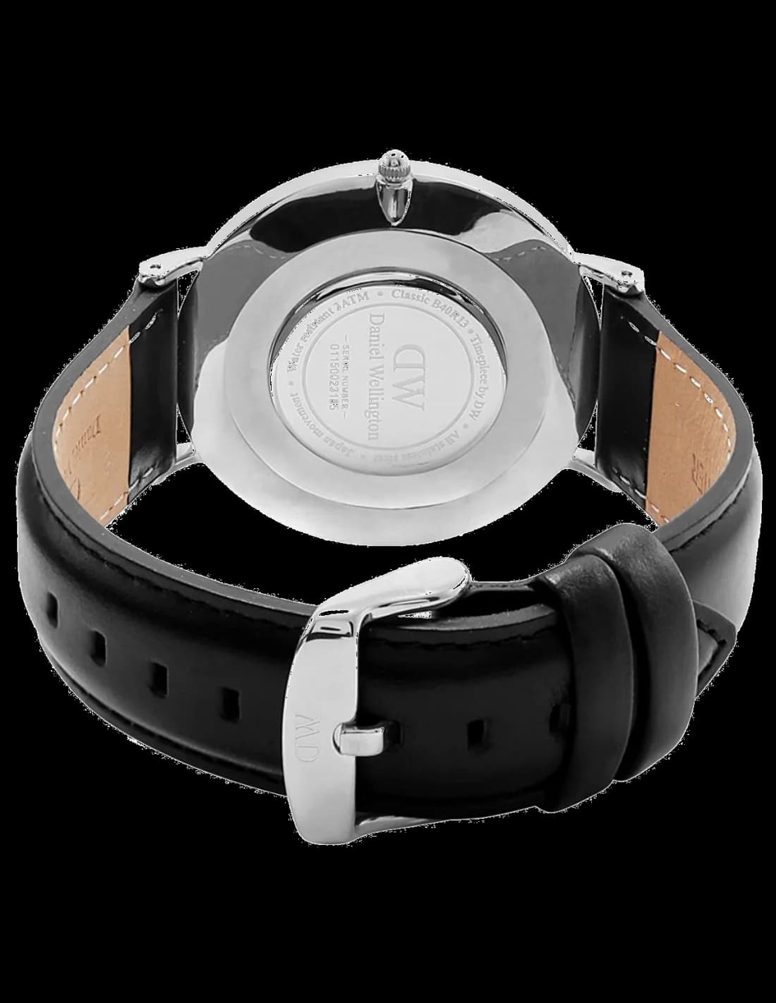 Daniel Wellington DW00100133 côté fond de boîtier argent