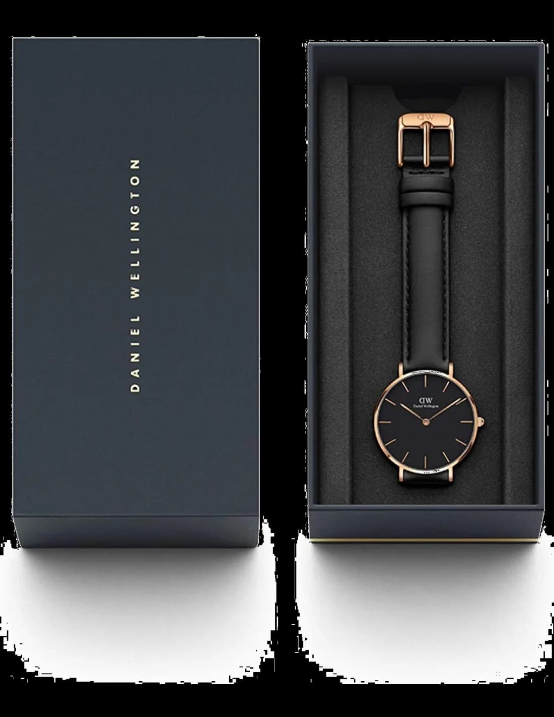 Daniel Wellington Petite Sheffield DW00100168 Black Leather Strap Watch vue 4
