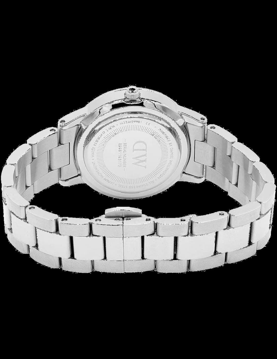 Gros plan sur le cadran noir de la Daniel Wellington DW00100208