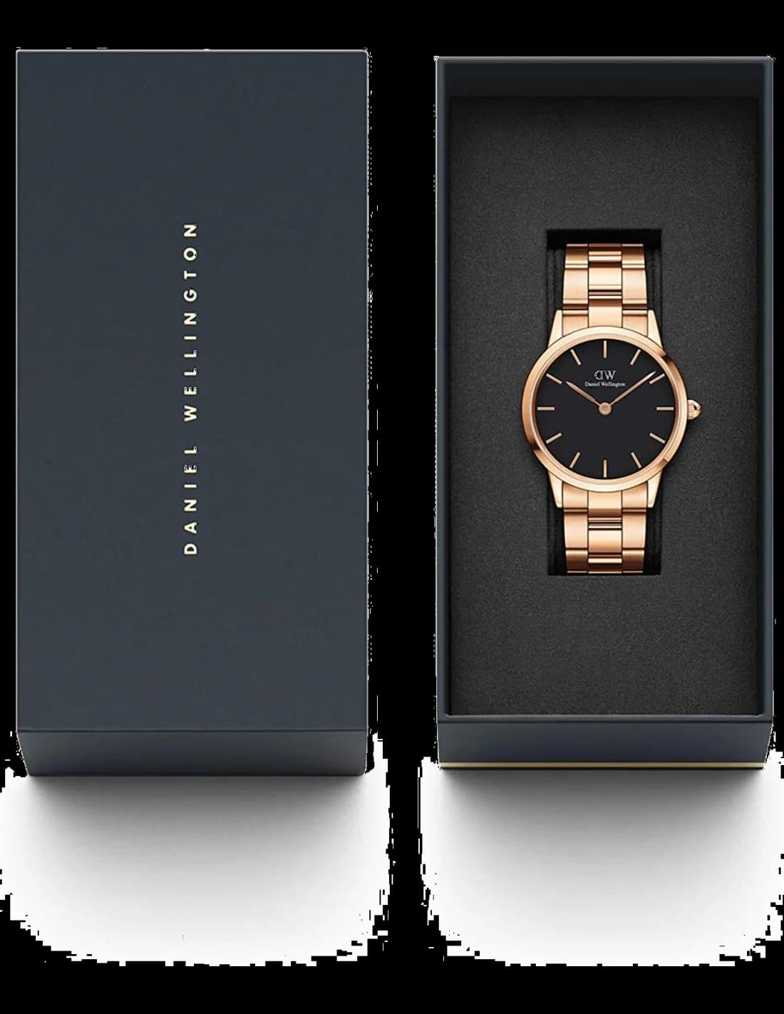 Daniel Wellington DW00100214 Iconic Link 28mm Rose Gold Steel and Mother-of-Pearl Women's Watch vue 4
