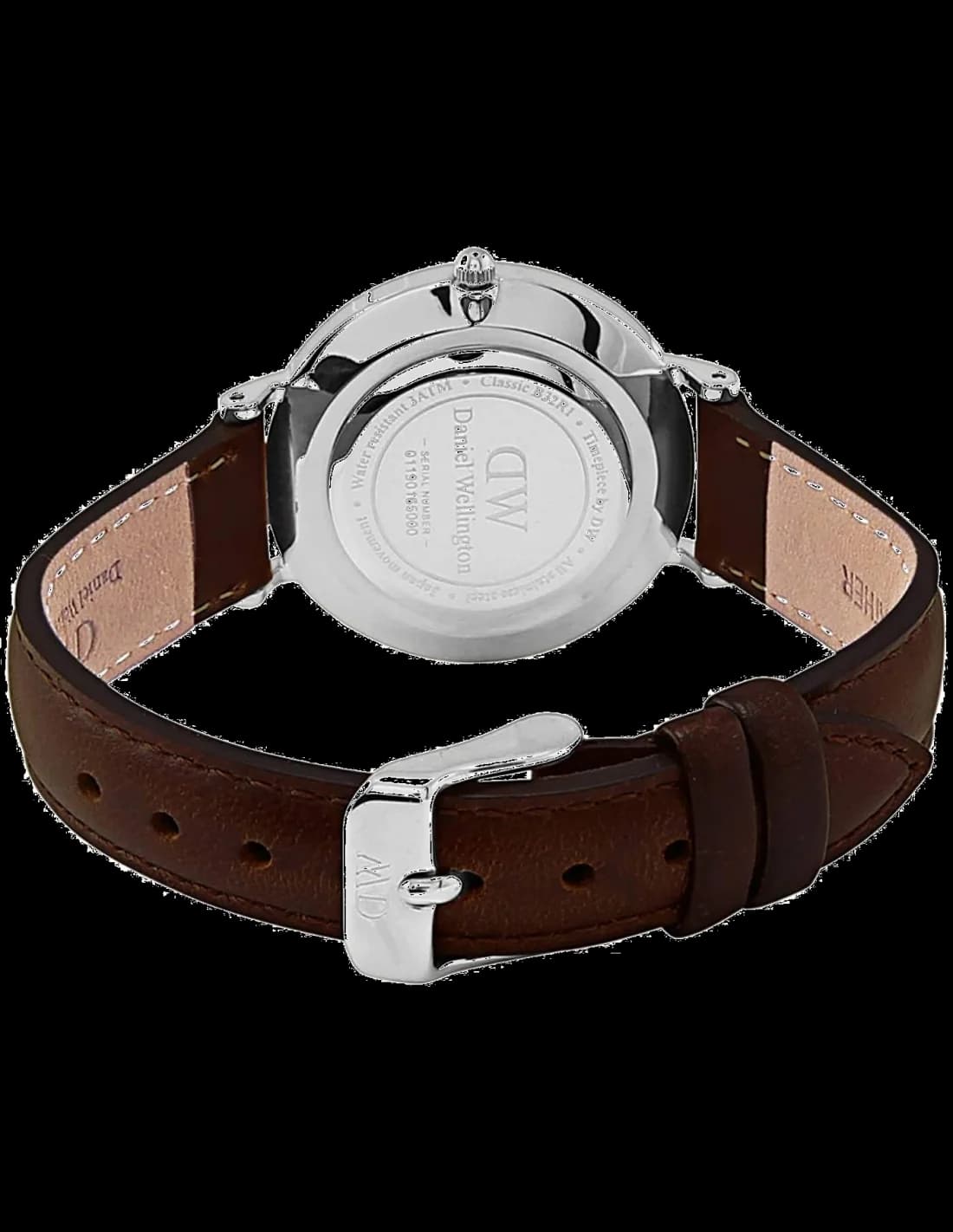 Gros plan sur le cadran blanc de la Daniel Wellington DW00100239