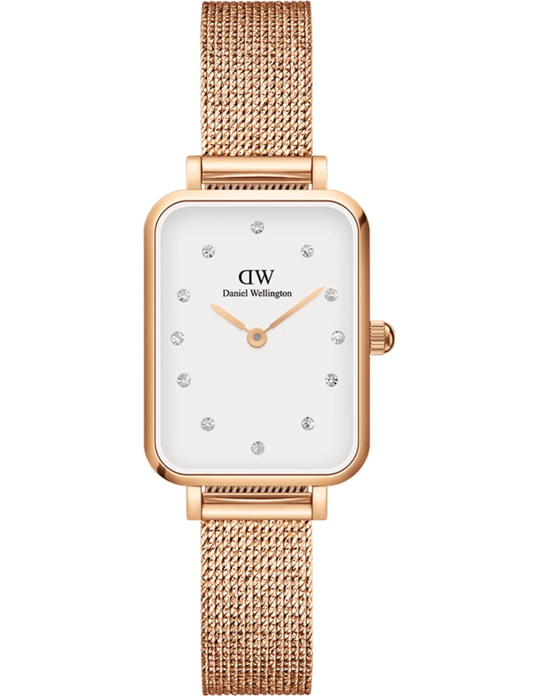 Montre Daniel Wellington DW00100527 Quadro Rectangulaire Or Rose maille milanaise vue 2