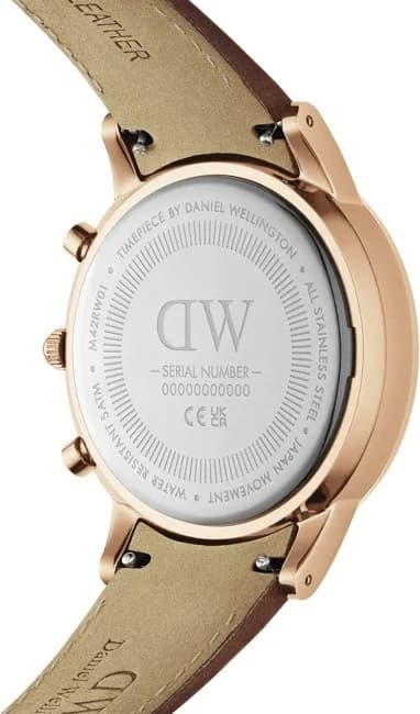 Daniel Wellington DW00100639 côté fond de boîtier or rose