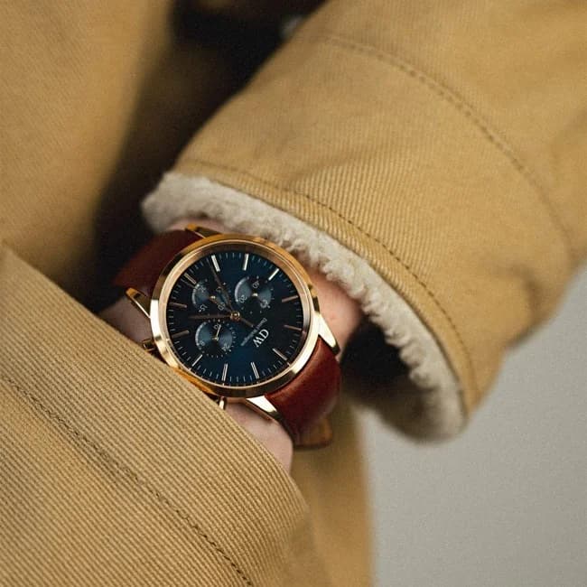 Daniel Wellington DW00100639 Chronograph Stainless Steel Rose Gold and St Mawes Leather Watch vue 5