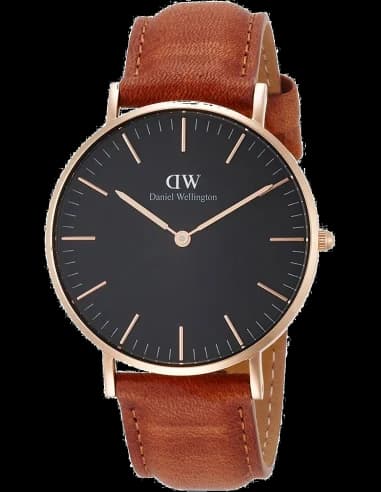 Montre Daniel Wellington Classic Black Durham DW00100138 bracelet en cuir marron