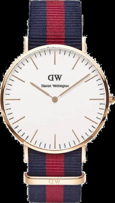 Montre Daniel Wellington Classic Oxford DW00100001 Bracelet NATO bleu et rouge