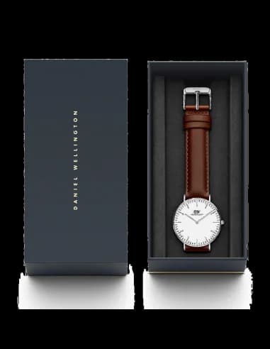 Daniel Wellington Classic St Mawes DW00100052 — montre unisexe cuir marron — élégance minimaliste 36mm vue 3