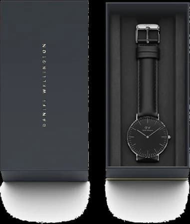Montre Daniel Wellington DW00100145 Classic Black Sheffield Silver Cuir Noir vue 3