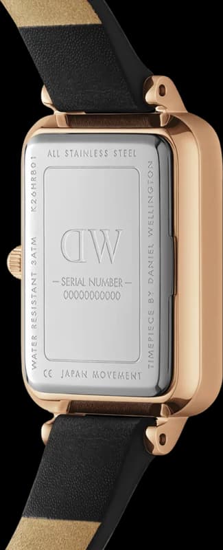 Montre Daniel Wellington DW00100449 femme détail cadran noir