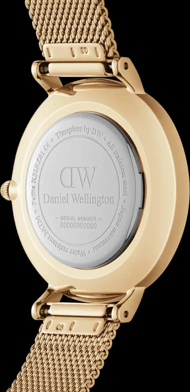 Montre Daniel Wellington DW00100474 femme détail cadran or