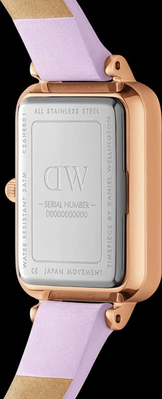 Montre Daniel Wellington DW00100637 Quadro Lavender Lilas Nacre vue 3