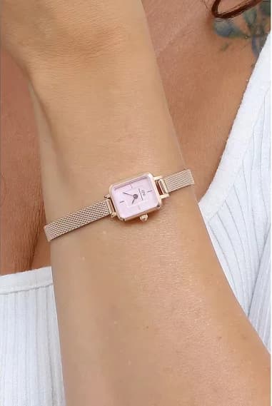Montre Daniel Wellington DW00100650 Quadro Mini Melrose Blush Cadran Rose Nacré vue 3