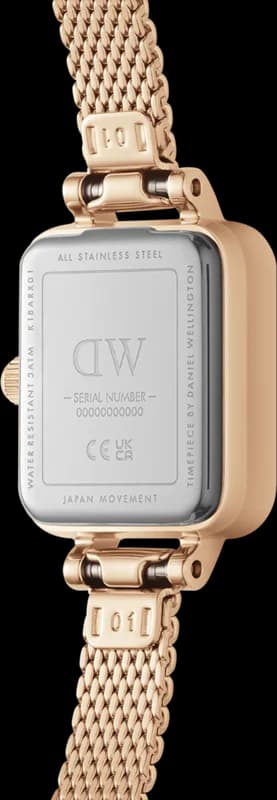 Montre Daniel Wellington DW00100651 Quadro Mini Melrose Rose Gold Champagne vue 3