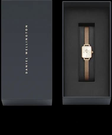 Montre Daniel Wellington DW00100651 Quadro Mini Melrose Rose Gold Champagne vue 4