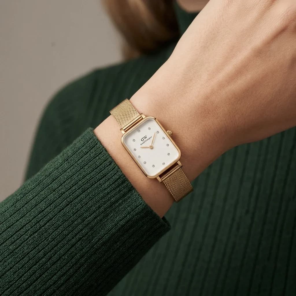 Daniel Wellington Quadro Lumine Pressed Piano DW00100599 Rectangular Women's Watch vue 6