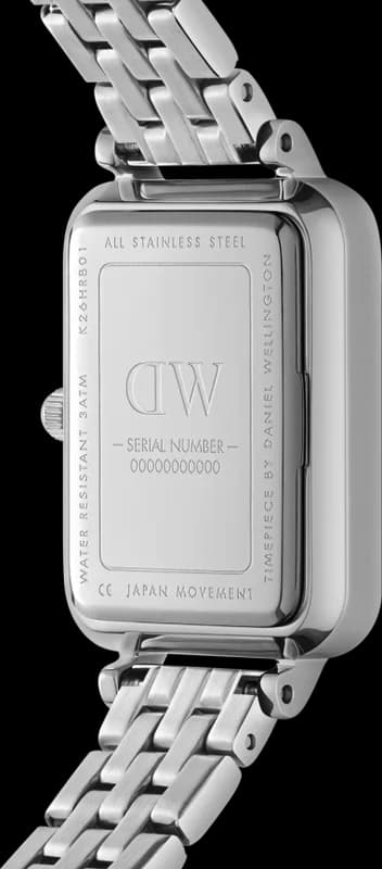 Montre Daniel Wellington DW00100691 femme verso boîtier argent