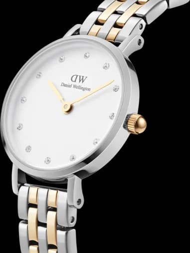 Montre Femme Daniel Wellington Petite Lumine 5-link Two-tone DW00100616 cadran blanc vue 2