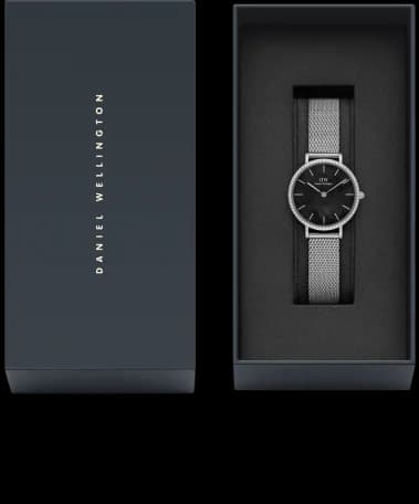 Montre Femme Daniel Wellington Petite Lumine Bezel Sterling DW00100661 cadran noir nacre vue 4