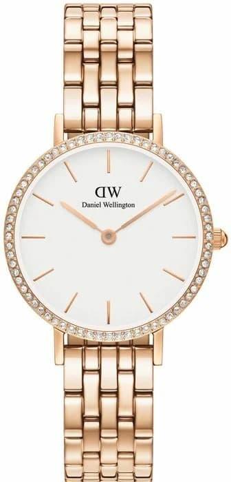 Women's Watch Daniel Wellington Petite Lumine Bezel 5-Link Melrose DW00100666 white dial