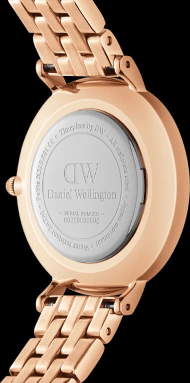 Montre Femme Daniel Wellington Petite Lumine Bezel 5-Link Melrose DW00100666 cadran blanc vue 3