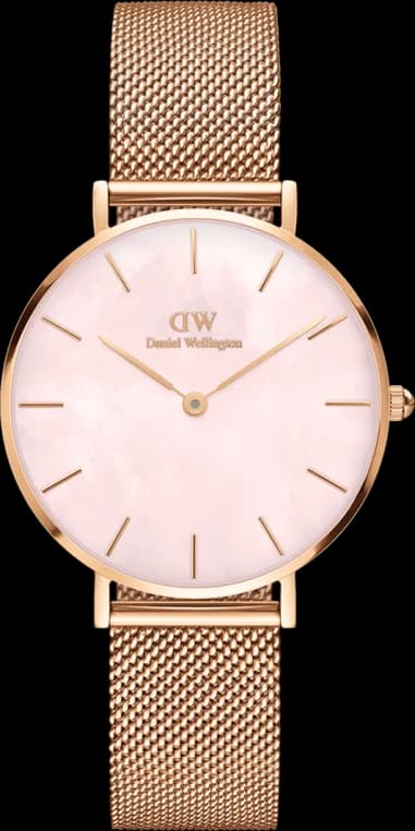Daniel Wellington Petite Melrose Pearl Women's Watch 32mm DW00100516 Pink Mother-of-Pearl Dial