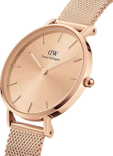 Montre Femme Daniel Wellington Petite Unitone 36mm DW00100472 cadran or rose vue 2