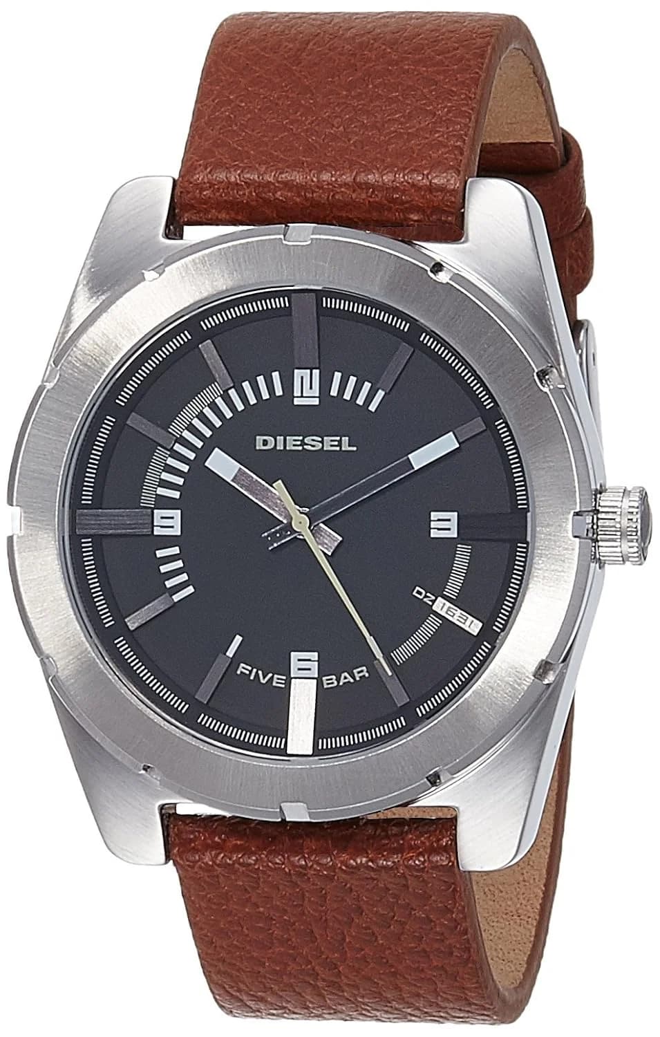 Diesel DZ1631 Men's Watch with Brown Leather Strap and Robust Case