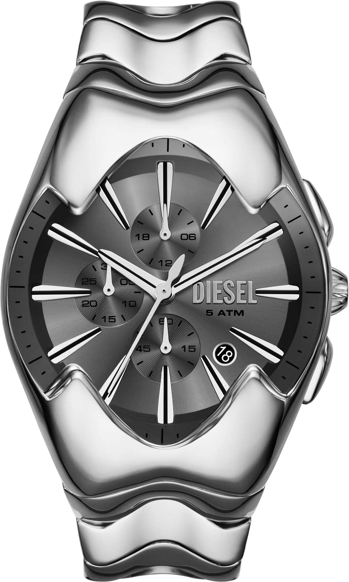 Diesel DZ4683 vue de côté, bracelet acier