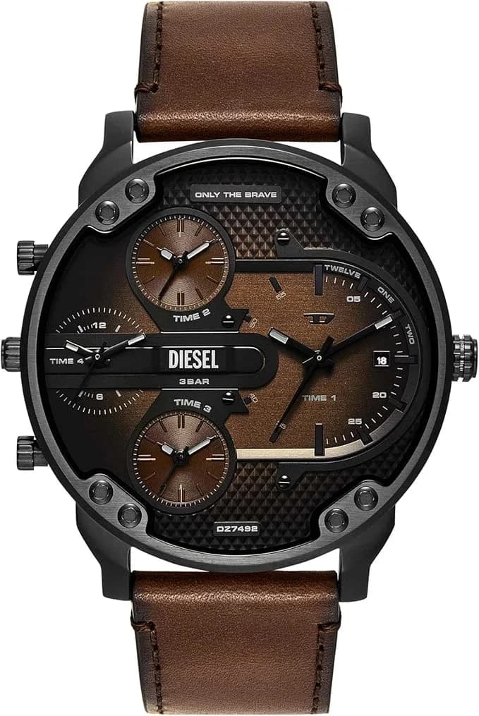 Montre Diesel DZ7492 homme cadran marron bracelet cuir