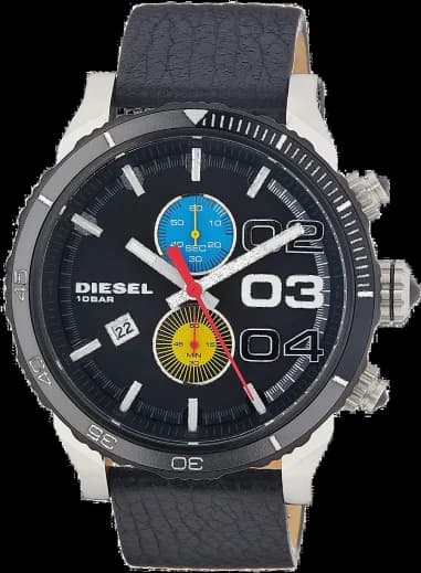 Diesel DZ4331 Double Down 2.0 Black Men's Watch with oversized indices