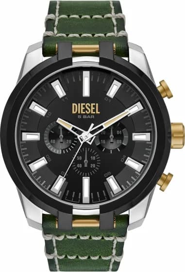 Diesel DZ4588 Split Chrono Green Leather Watch