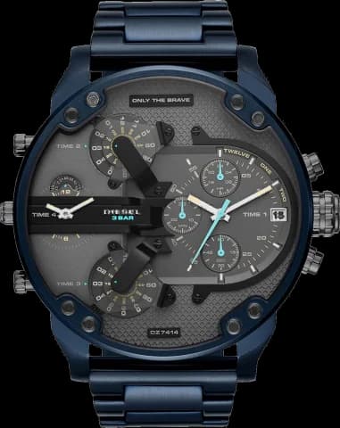 Montre Diesel Mr Daddy 2.0 DZ7414 bleu acier chronographe XXL